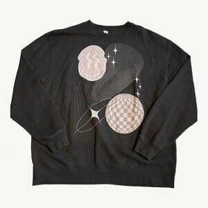 Black Crewneck Unisex XXL Techno & Tequila Disco Ball Streetwear